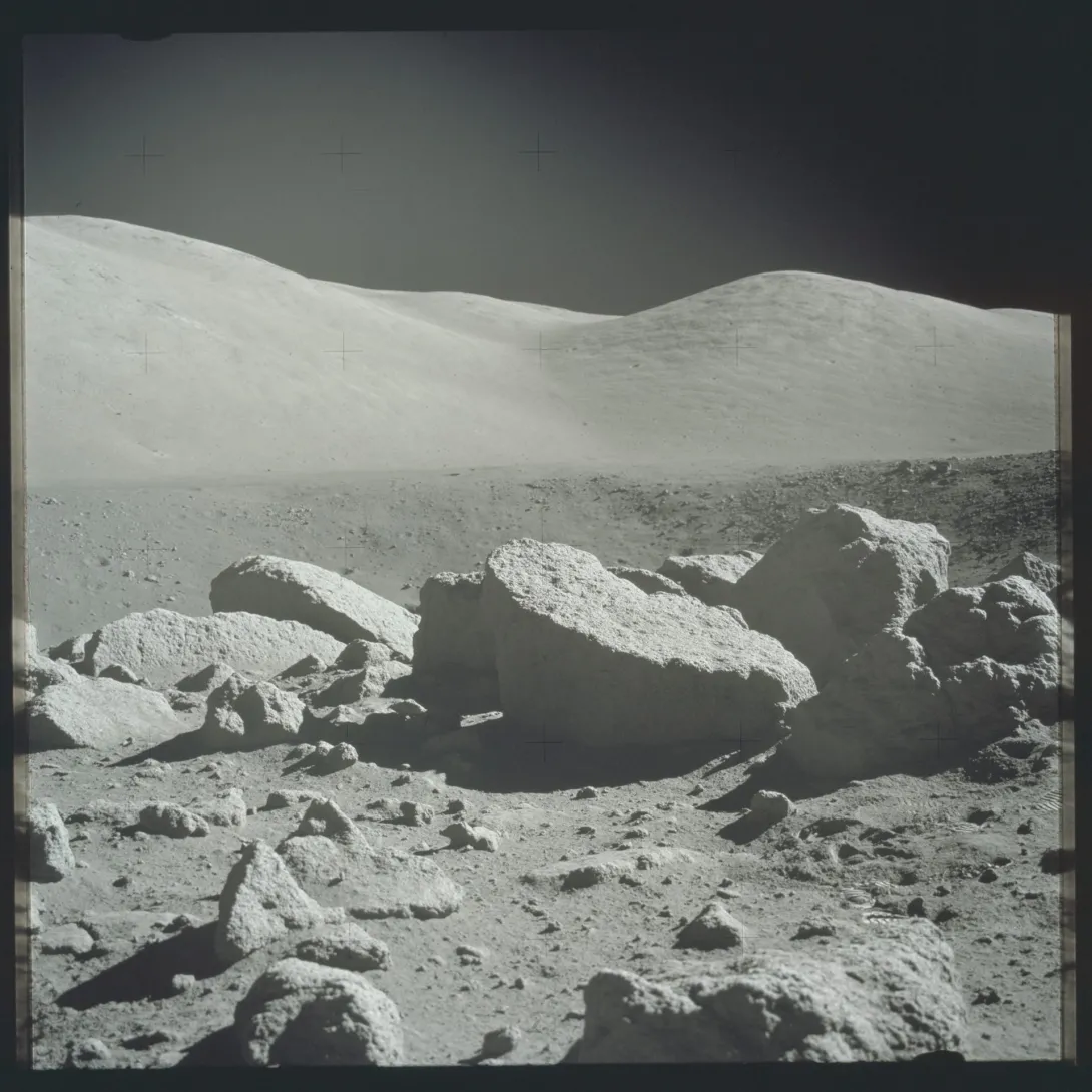 The Camelot crater in the Moon’s Taurus-Littrow Valley is where the sample containing trivalent titanium was found. NASA/Apollo 17: AS17-145-22159