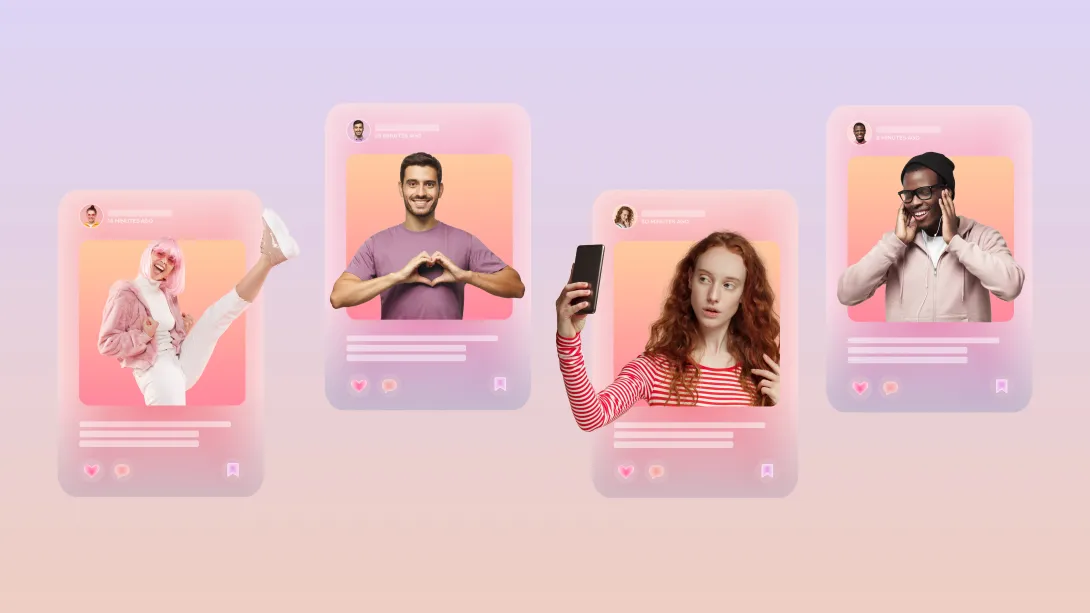 Image of people on social media posing 