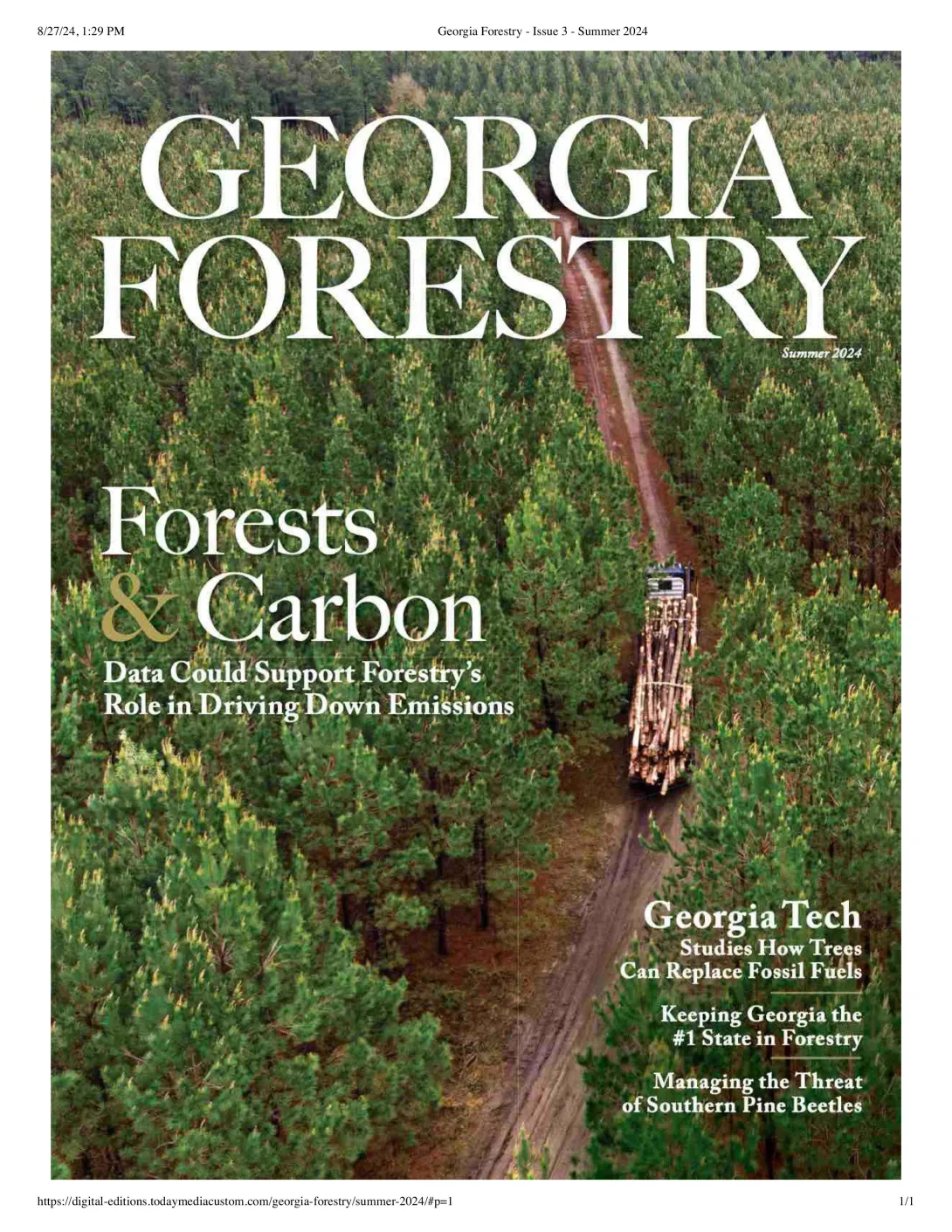 Cover of Summer 2024 Georgia Forestry Magazine