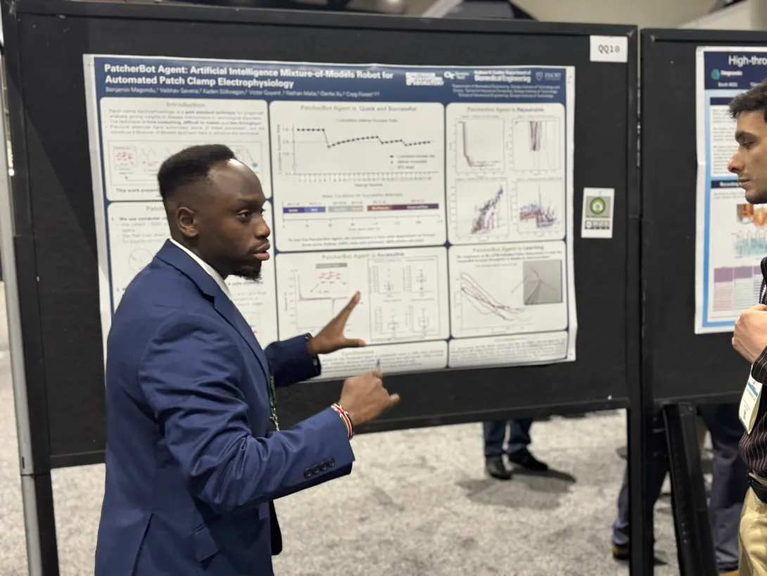Benjamin Magondu, a graduate student in biomedical engineering, presented at SfN for the first time this year.