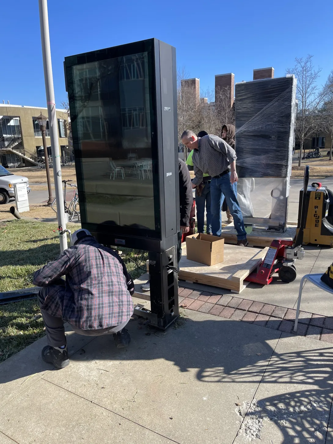 Installing an MRI display outlive the Love Building 