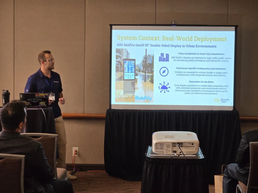 Maxim Belinson presenting his research at-the InterPACK2025 conference