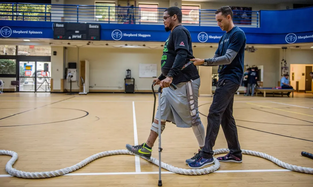 The seed grants will fund projects focused on enhancing wheelchair seating surfaces, supporting stroke patients as they transition home from rehabilitation, assessing lower limb exoskeleton technologies, and exploring the use of AI in remote rehab settings. Photo: Shepherd Center.