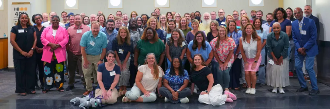 Group photo of Rural CS teachers with Georgia Tech instructors at the fall 2025 kickoff. 